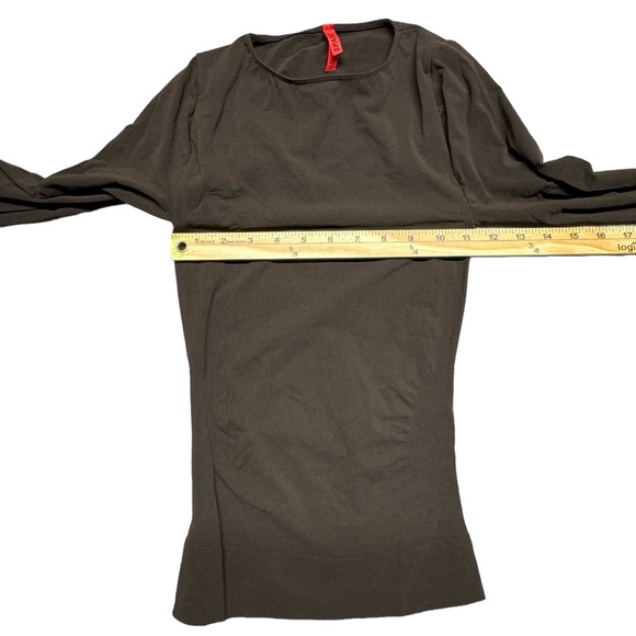Spanx On Top And In Control Sophisticated Long Sleeve Crew Neck Top 1X Brown - Picture 8 of 16